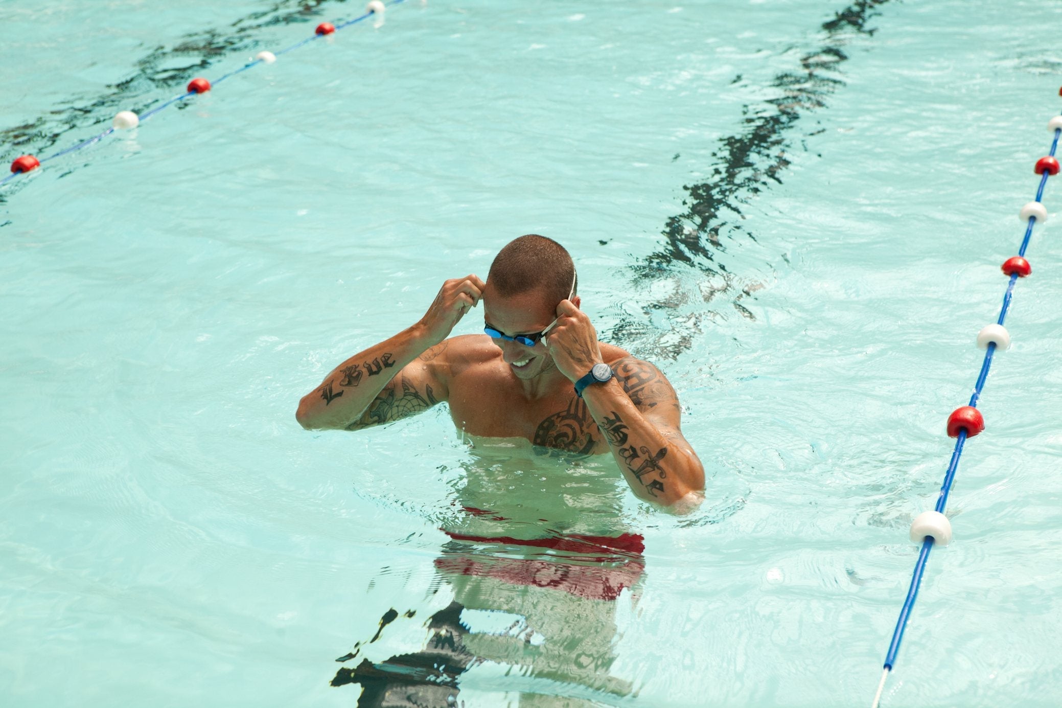 Swimming with champion Frederick Bousquet