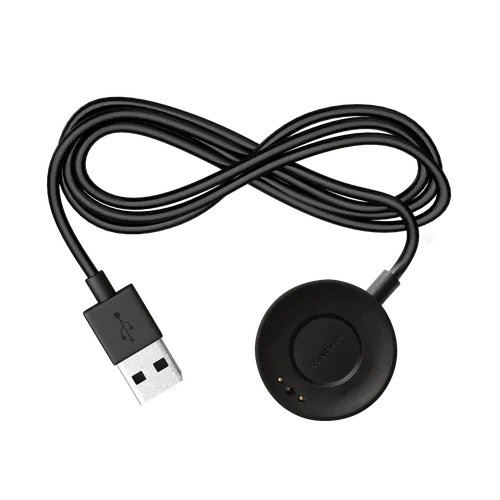 Withings cavo di ricarica USB — Nero — Cavo USB con dock di ricarica magnetica rotonda su sfondo bianco neutro — caricatore, accessorio, cavo nero