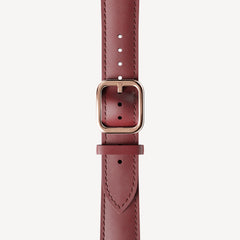 Bracelet en cuir courbé Bordeaux