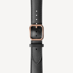 Curved Leather Wristband Black