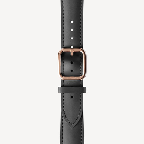 Curved Leather Wristband Black
