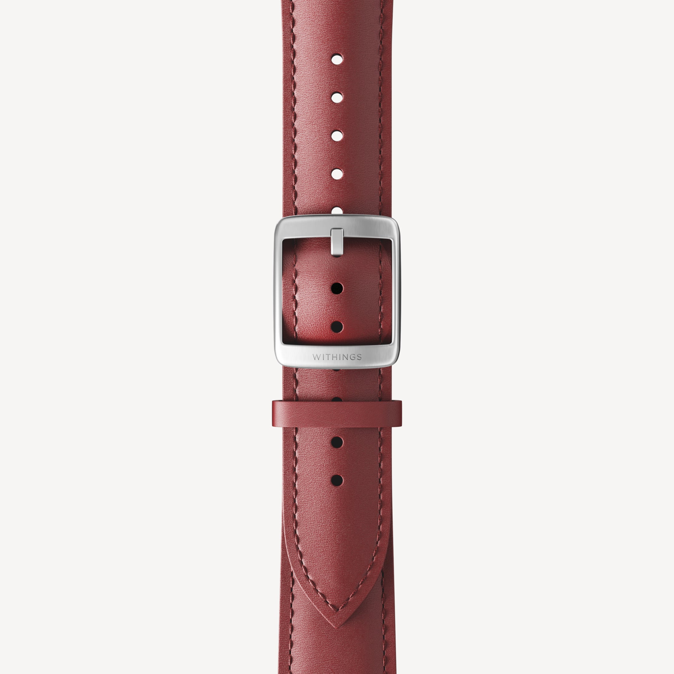 Curved Leather Wristband Burgundy – Withings
