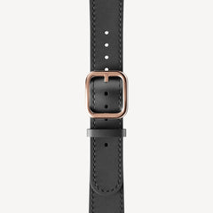 Leather Wristband Black, Black Stitch