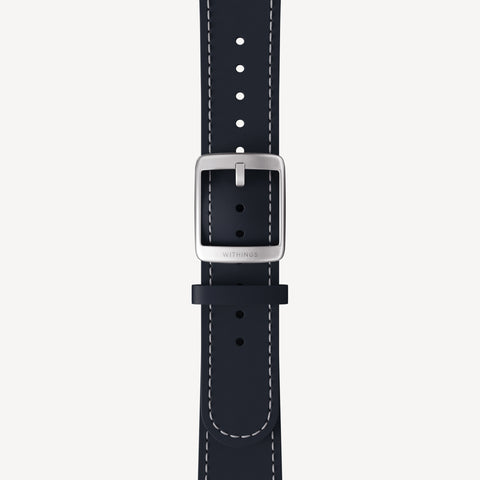 Leather Wristband w/ st. SI Wristband Blue & Silver