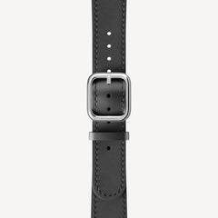 Leather Wristband Black, Black Stitch