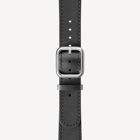 Leather Wristband Black, Black Stitch