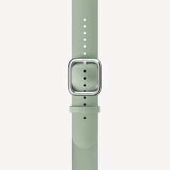 Premium Sport Fluoroelastomer Wristband Light Green & Silver