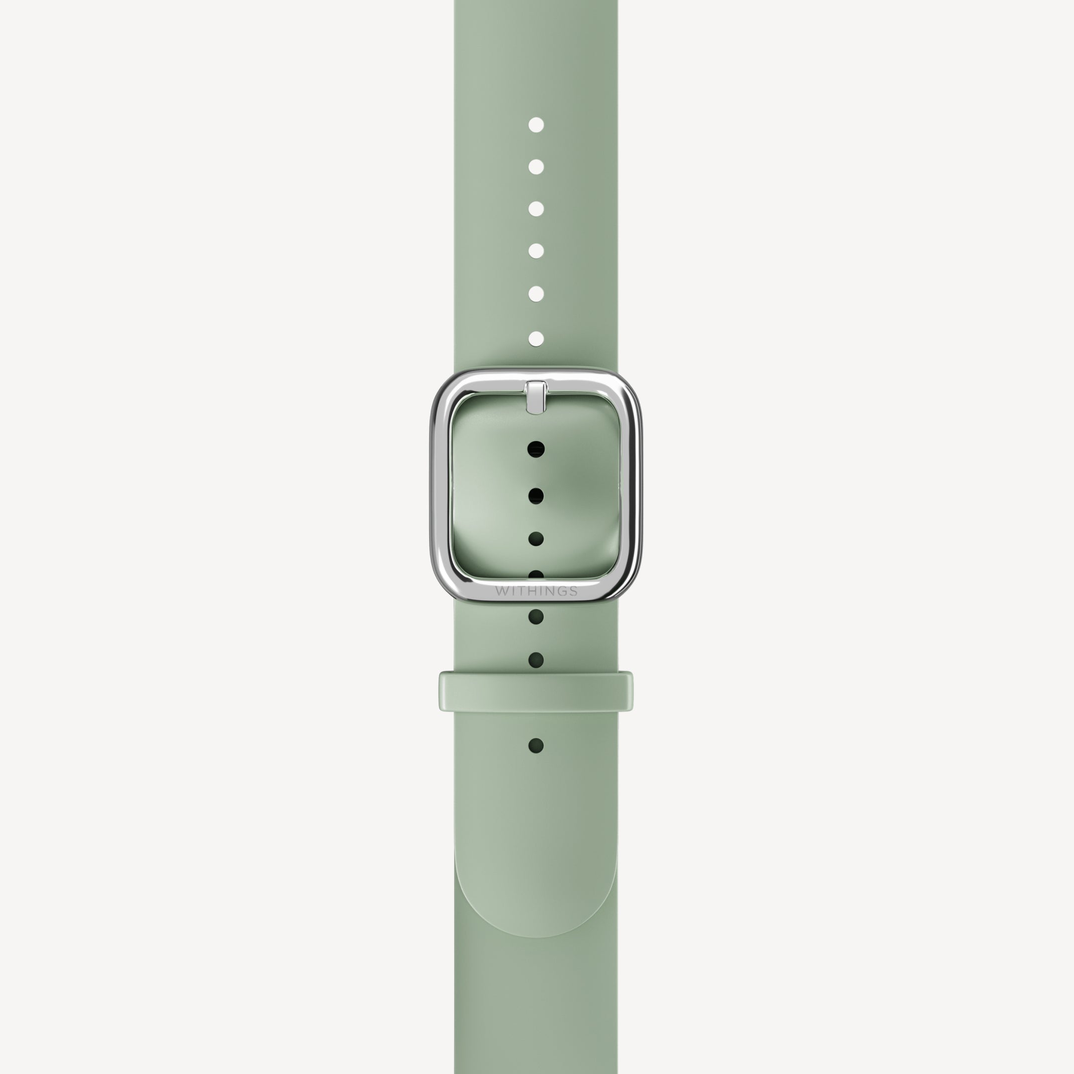 Premium Sport Fluoroelastomer Wristband Light Green & Silver