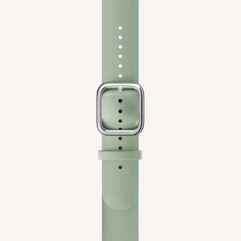 Premium Sport Fluoroelastomer Wristband Light Green & Silver