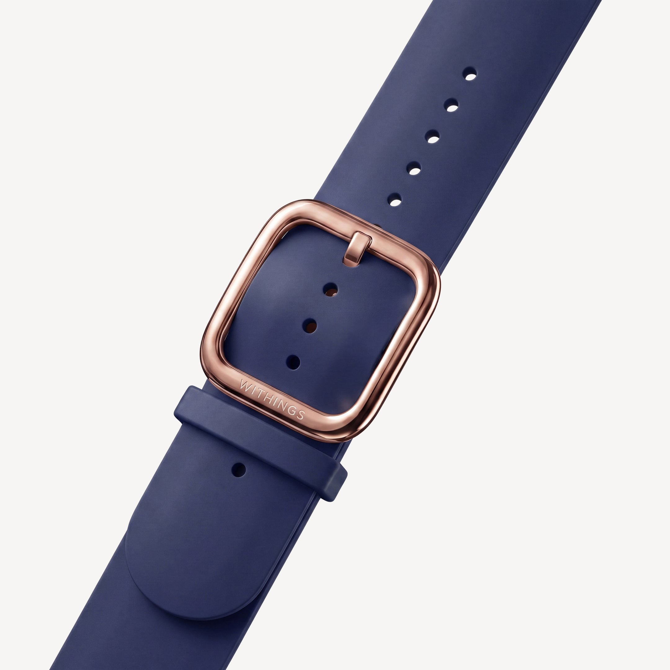 Premium Sport Fluoroelastomer Wristband Blue & Rose Gold