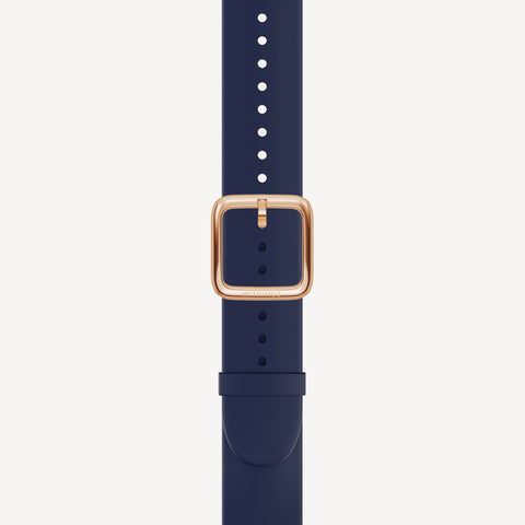Premium Sport Fluoroelastomer Wristband Blue & Rose Gold
