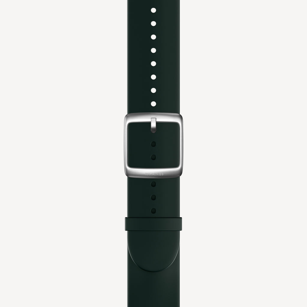 Premium Sport Fluoroelastomer Wristband Green & Silver